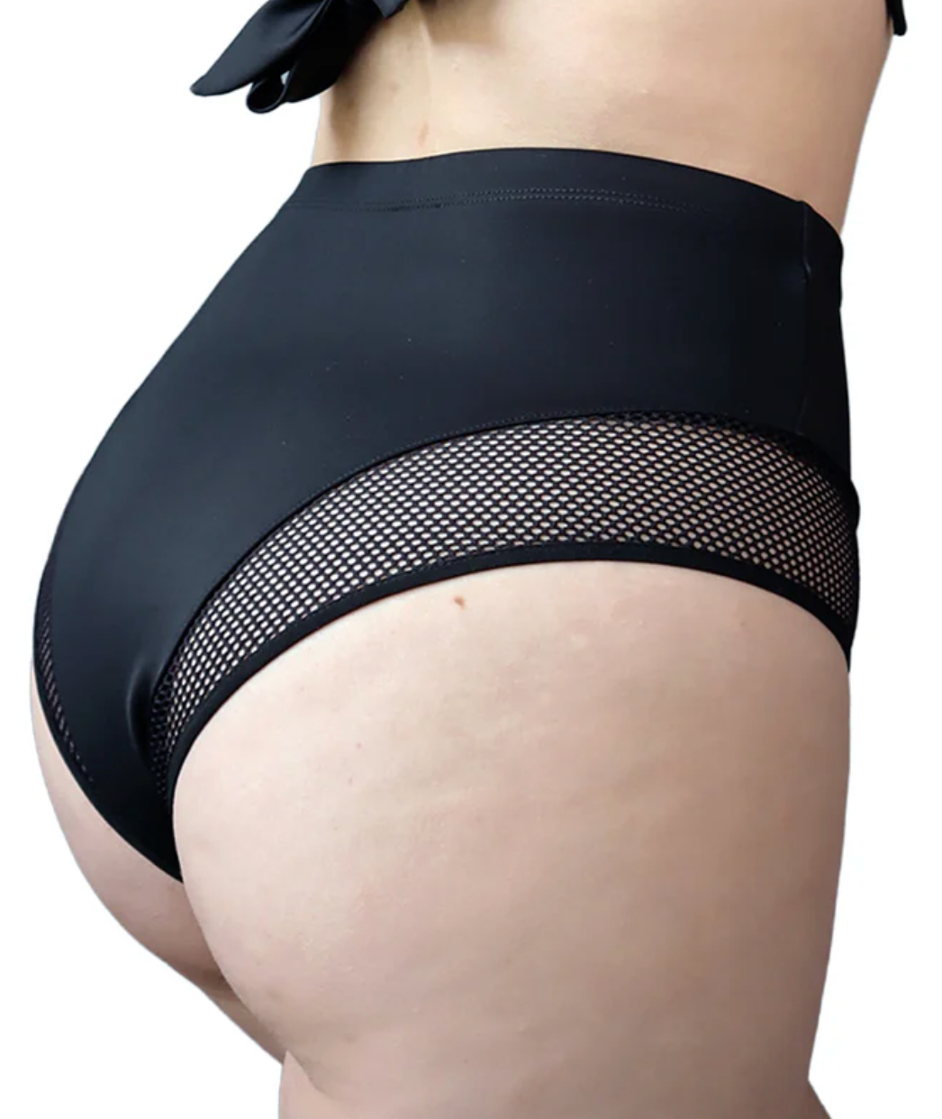 HIGH WAISTED FISHNET BIKINI BOTTOMS