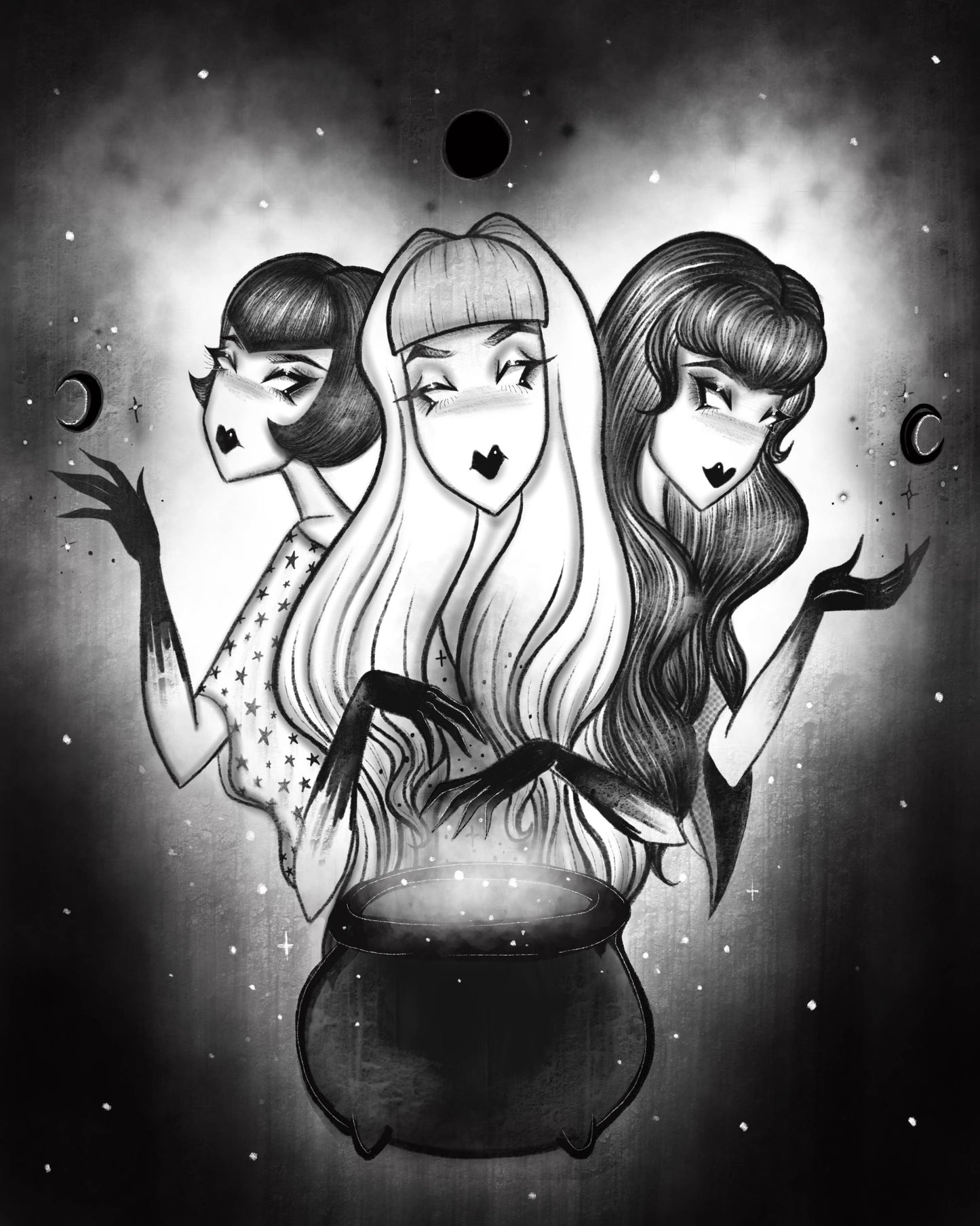 "Three Witches" Halloween Fine Art Print- 8x10