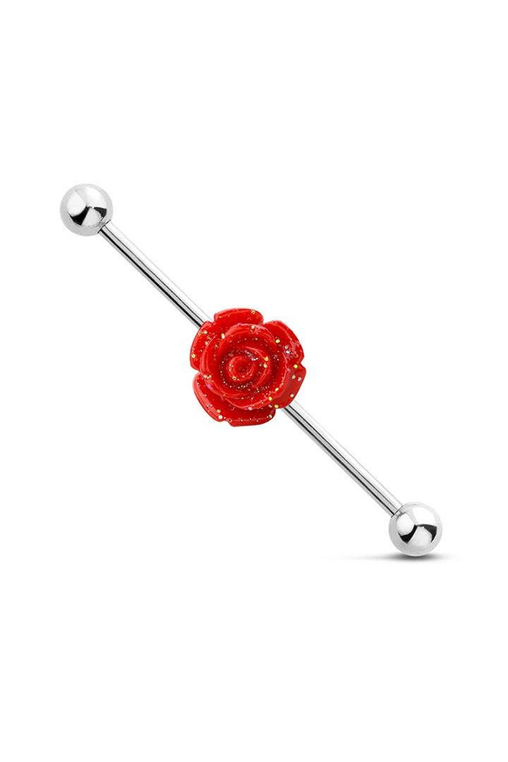 ROSE CENTER 316L SURGICAL STEEL INDUSTRIAL BARBELL