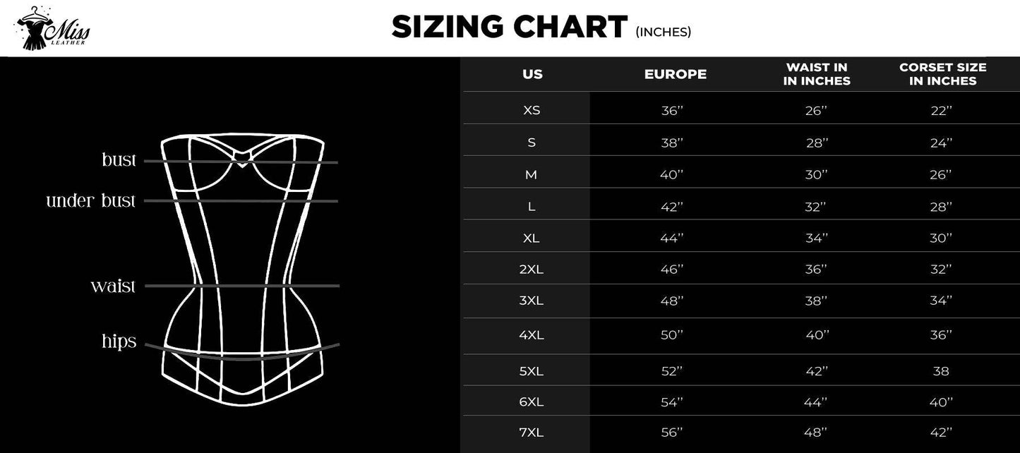 Women Faux Leather Black Short Torso Corset Style