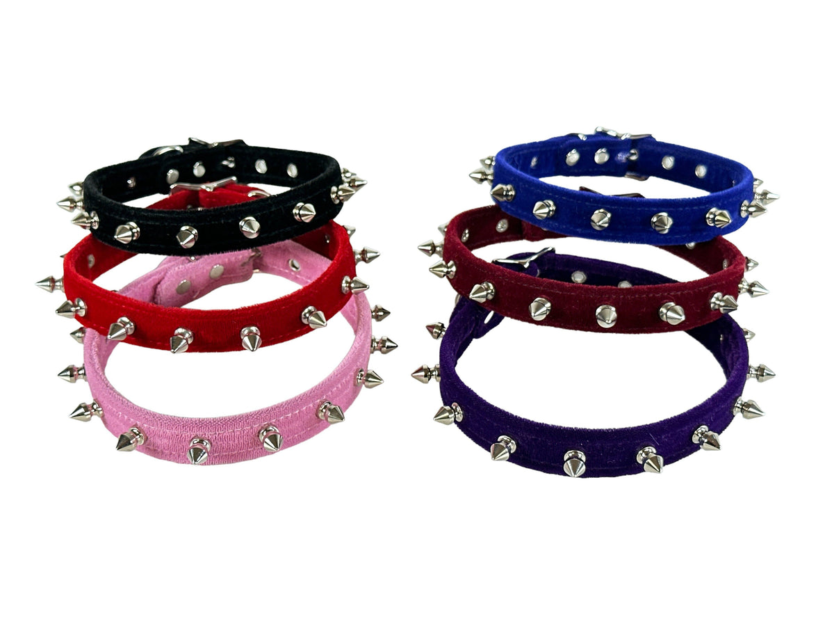 VELVET SPIKE CHOKERS