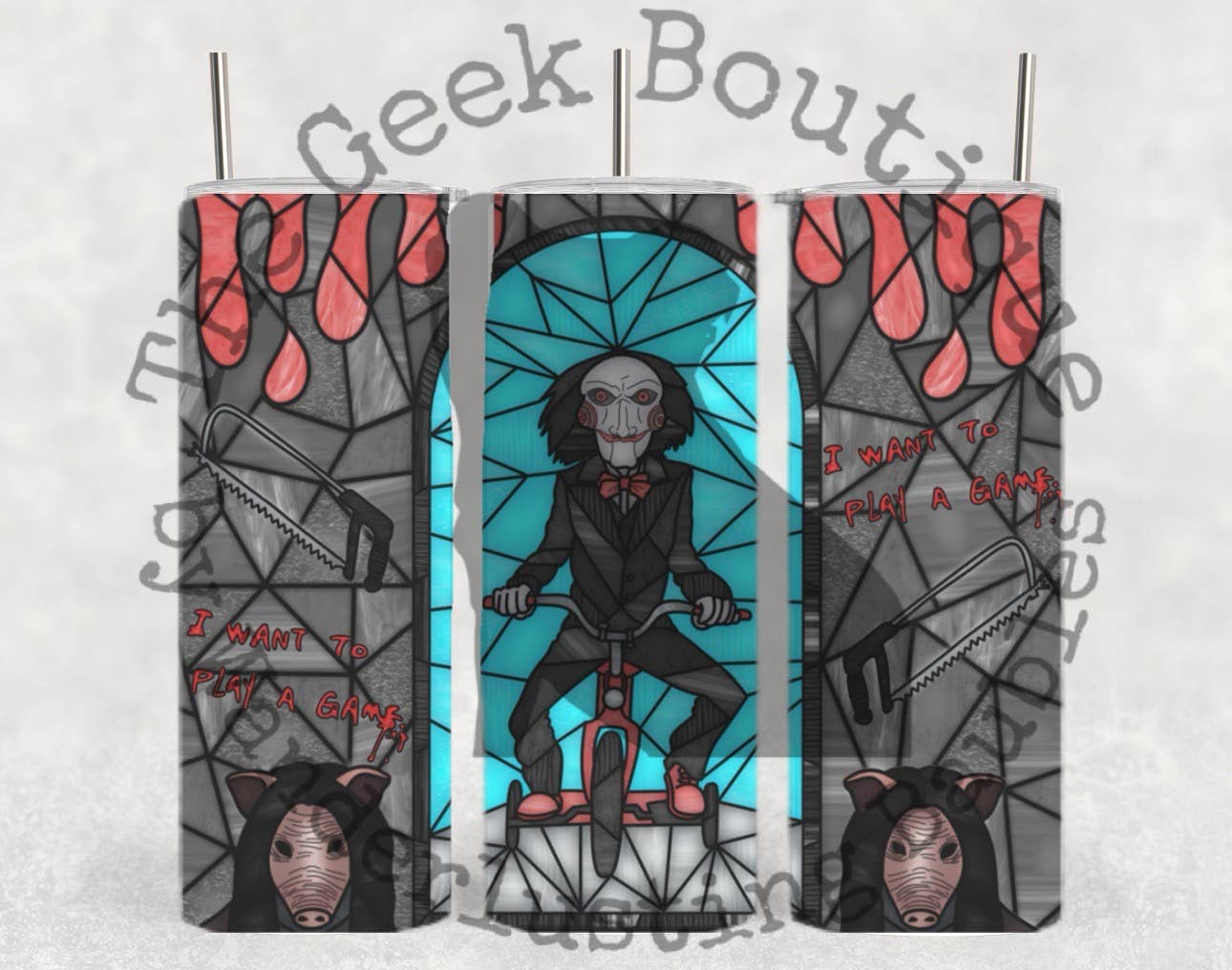 Jigsaw Billy the Puppet Horror Halloween Tumbler