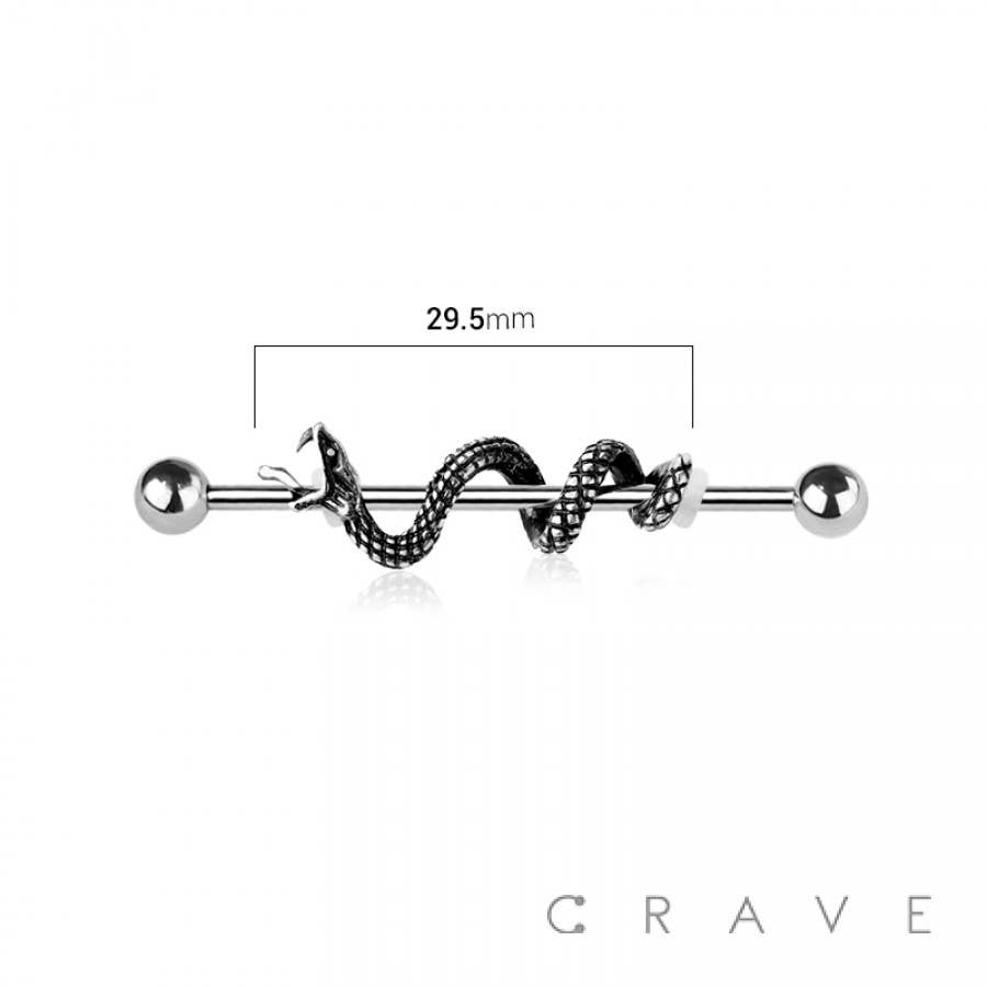 SNAKE 316L SURGICAL STEEL INDUSTRIAL BARBELL