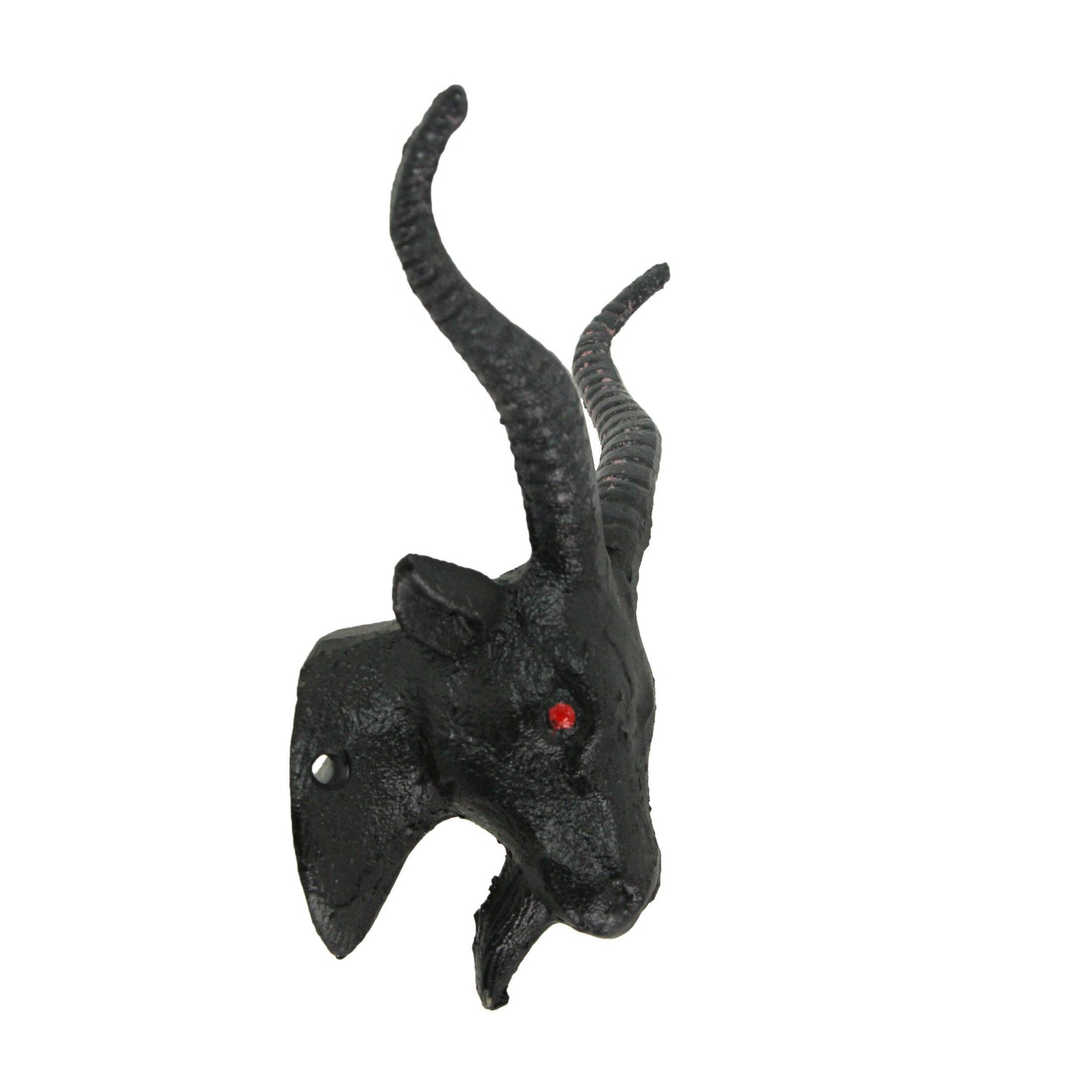 Set of 2 Black Cast Iron Baphomet Decorative Wall Hook Decor