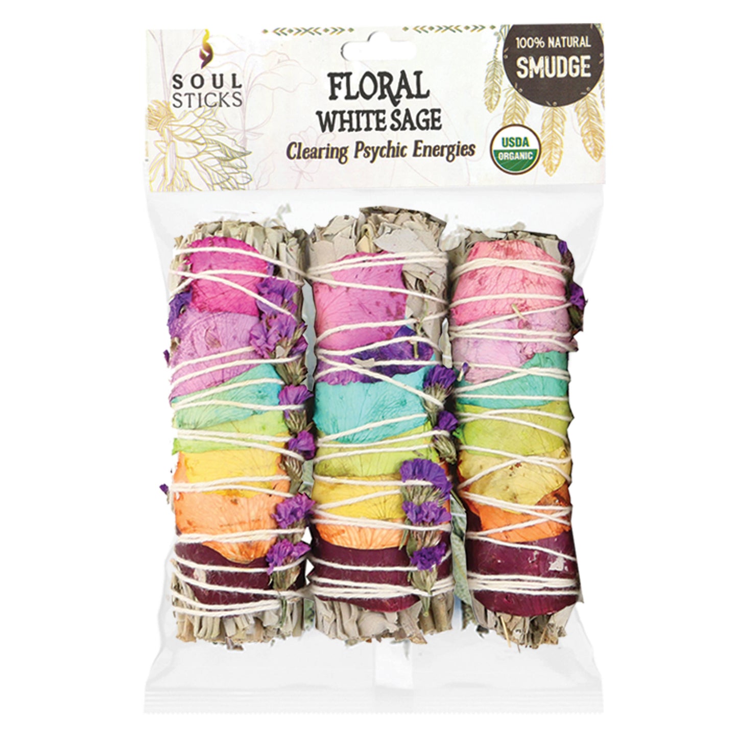 Rose Petal Sage Smudge Stick Bag (4 in.)