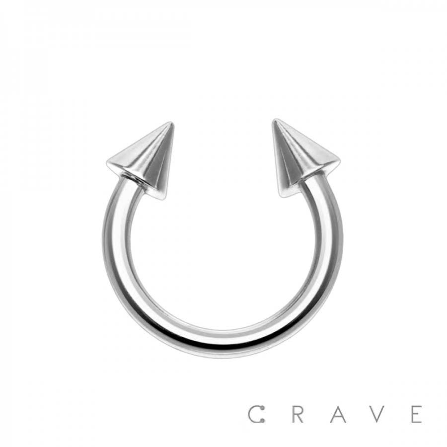 316L SS BASIC SIZE HORSESHOE WITH SPIKE