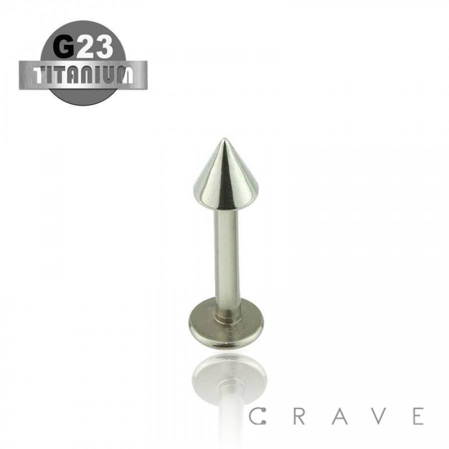 GRADE SOLID TITANIUM LABRET STUDS WITH SPIKE