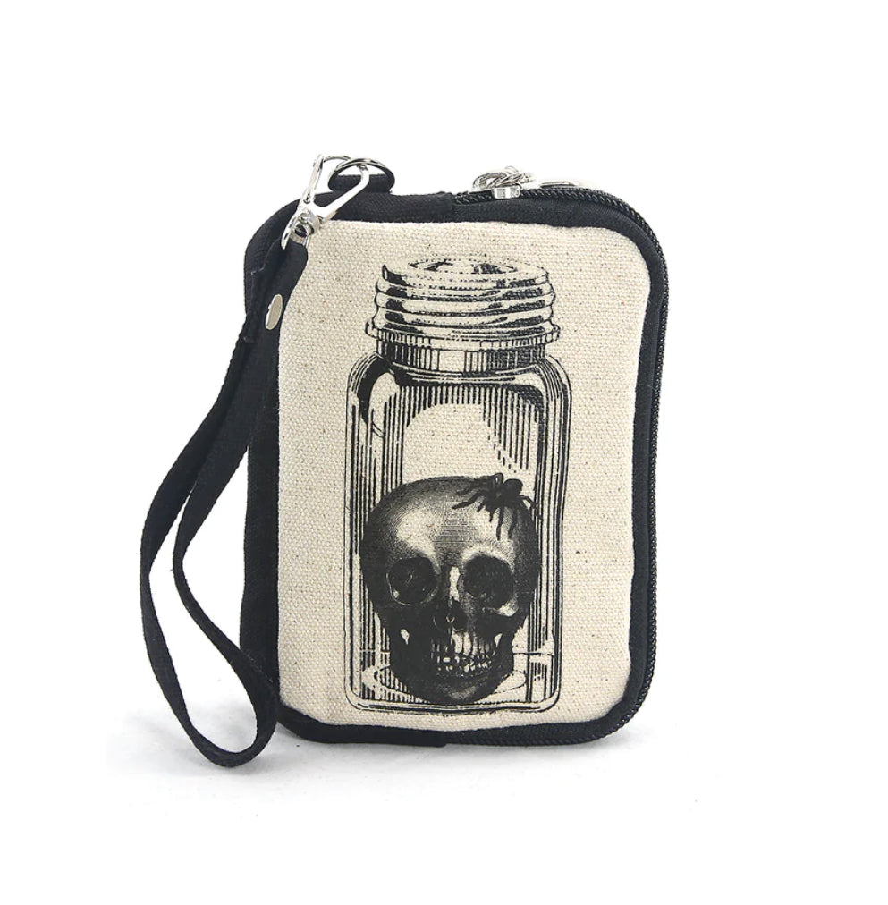 Vintage Print Head In A Jar Wristlet