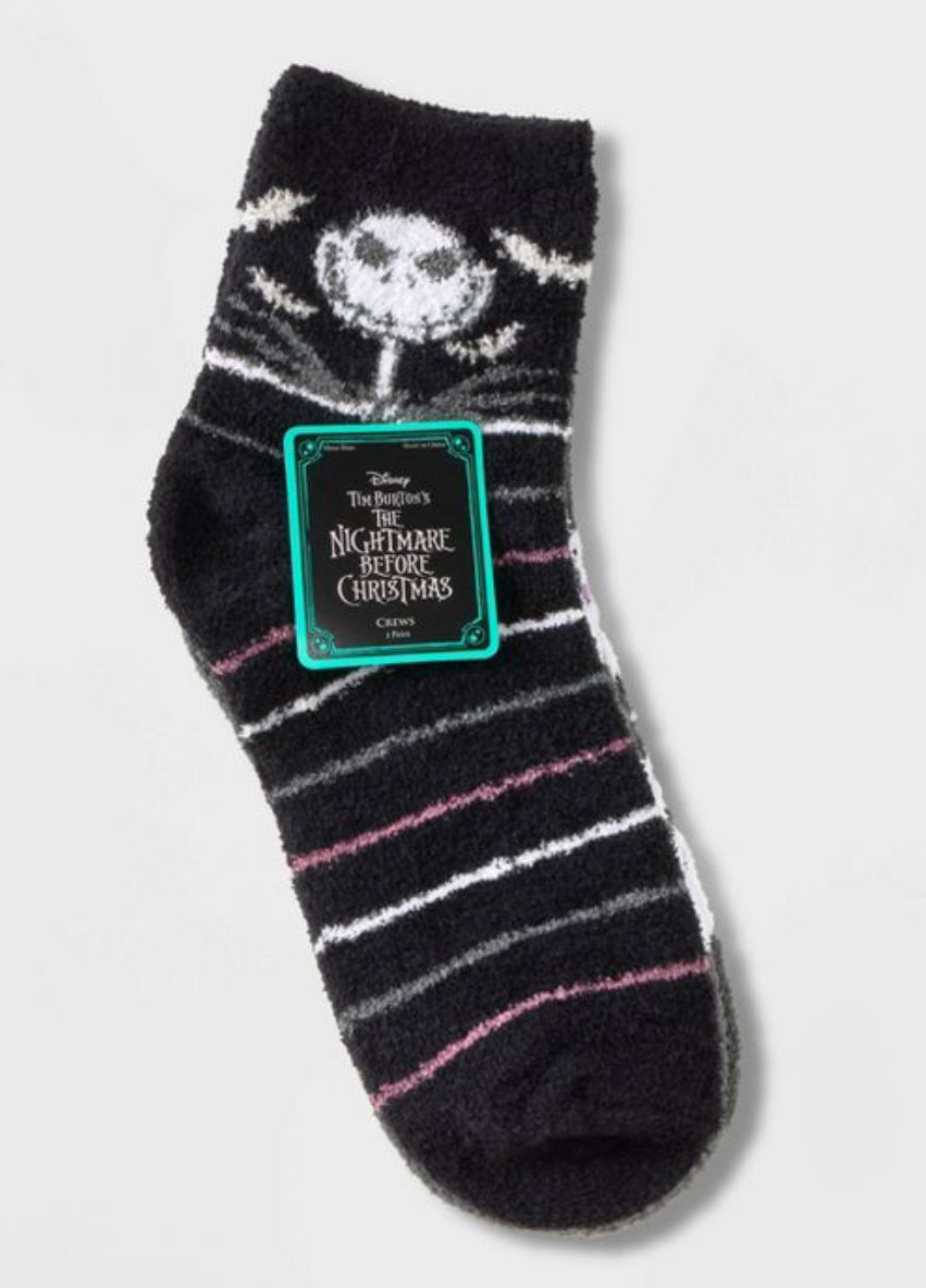 Women's 2pk Nightmare Before Christmas Cozy Ankle Socks
