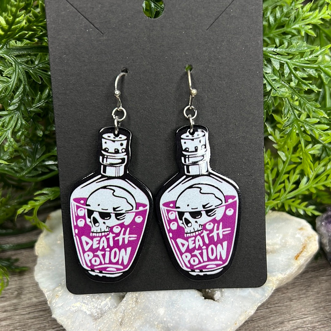 Skull Death Potion Earrings