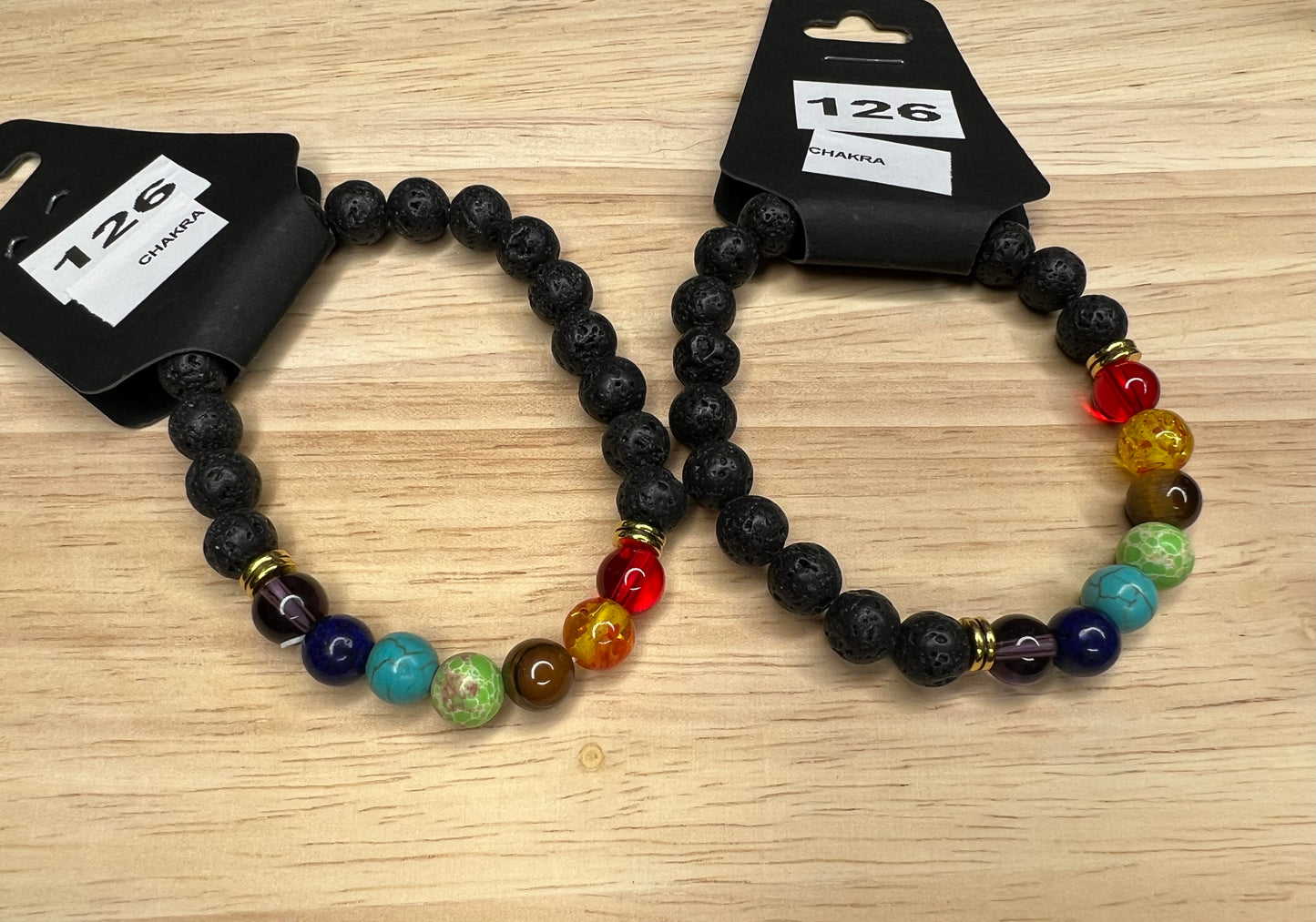 8mm Natural Chakra Lava Stone Bracelet