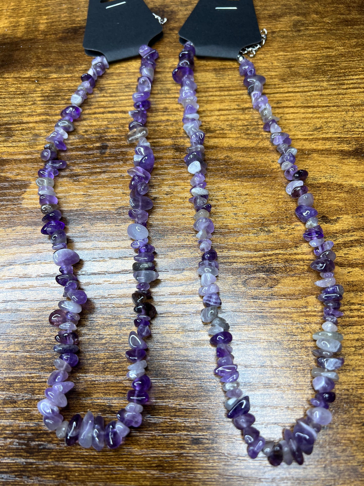 Irregular Amethyst Natural Stone Chip Necklace