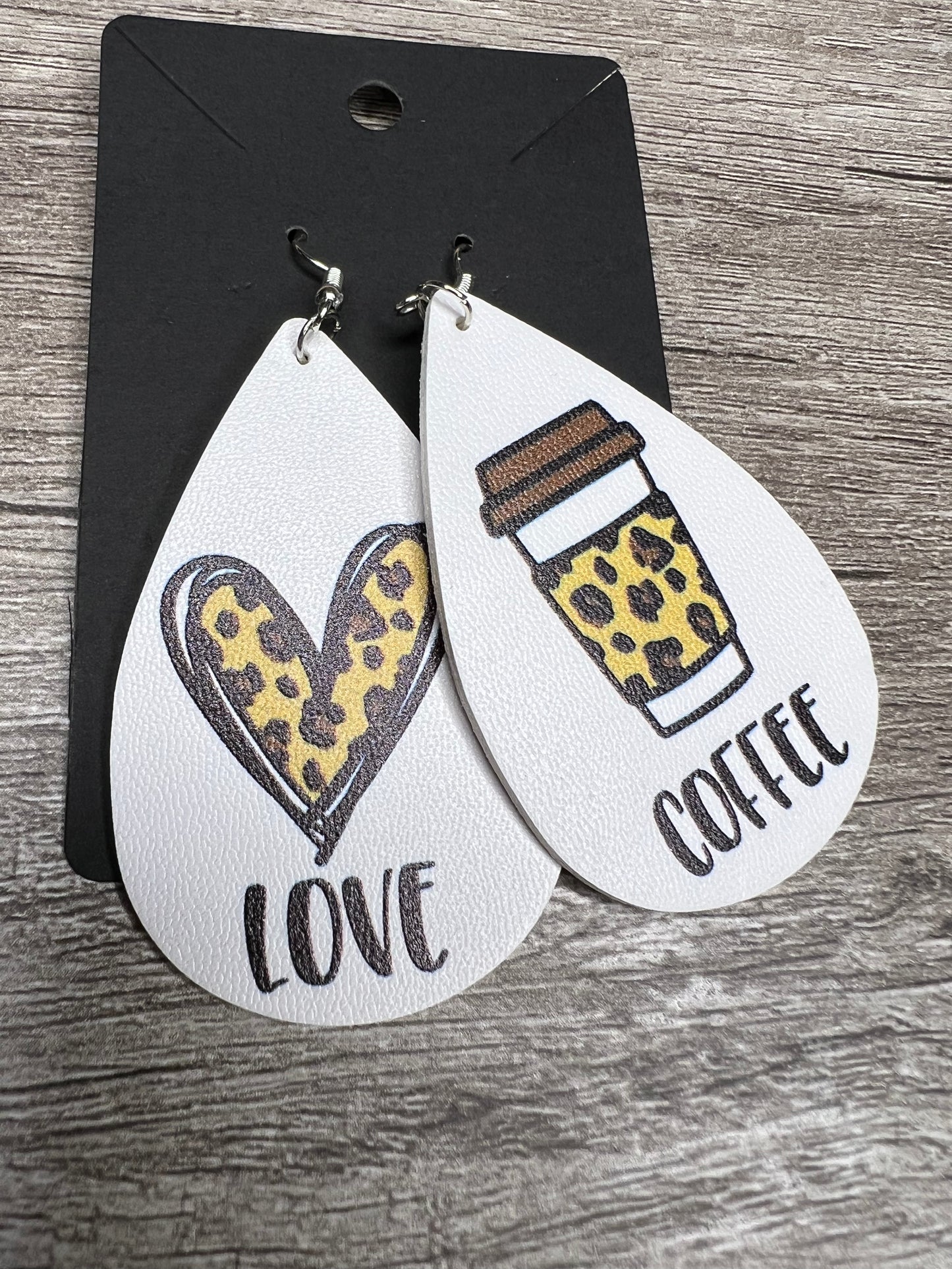 Love Coffee Leatherette Earrings