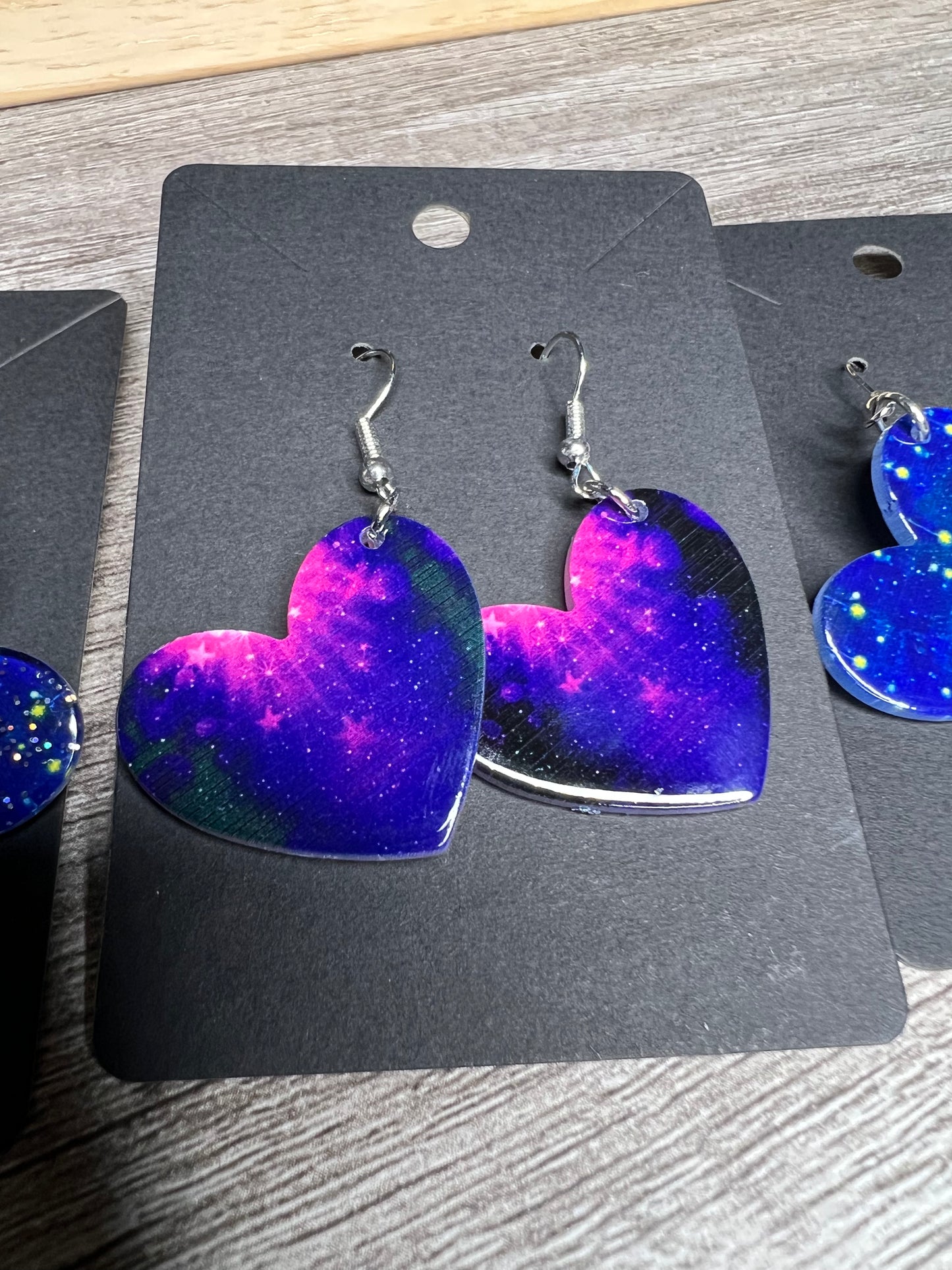 Heart Starry Earrings — Pink
