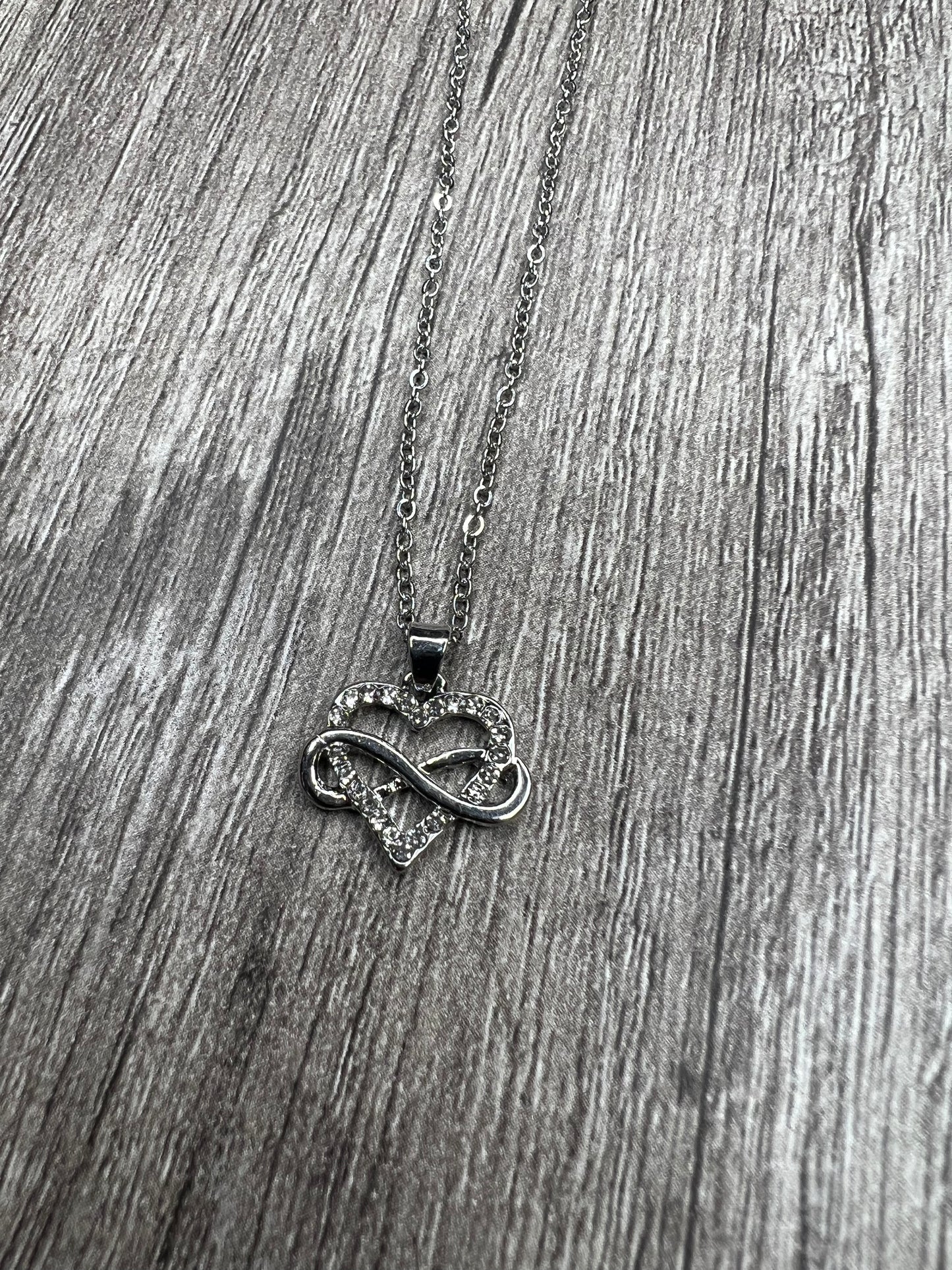 Silver Infinity Heart Necklace