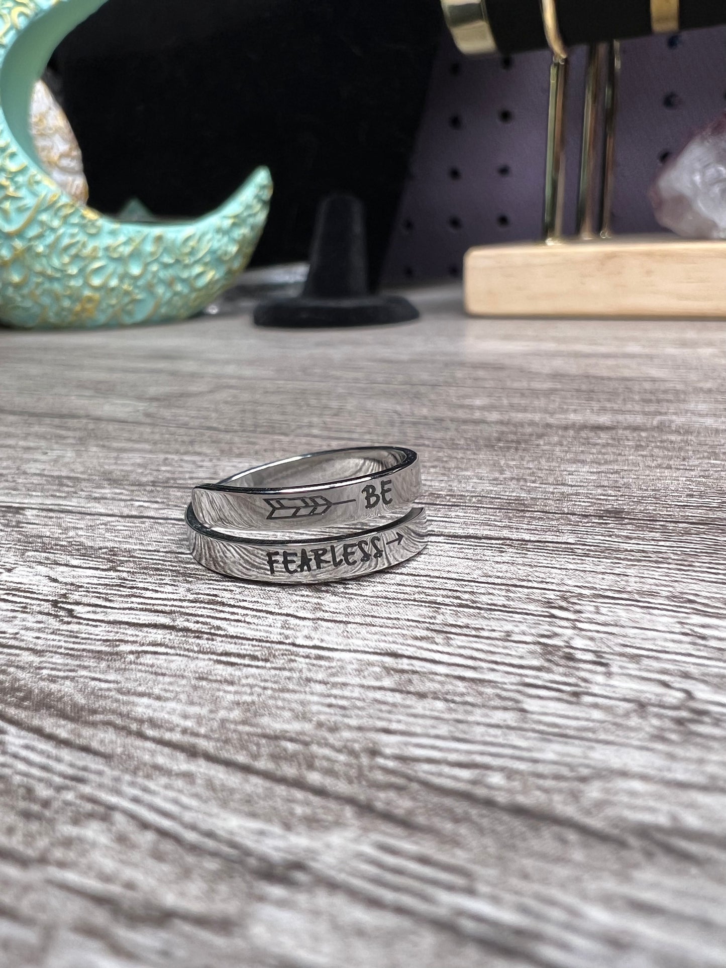 Adjustable Stainless Steel Inspirational Rings