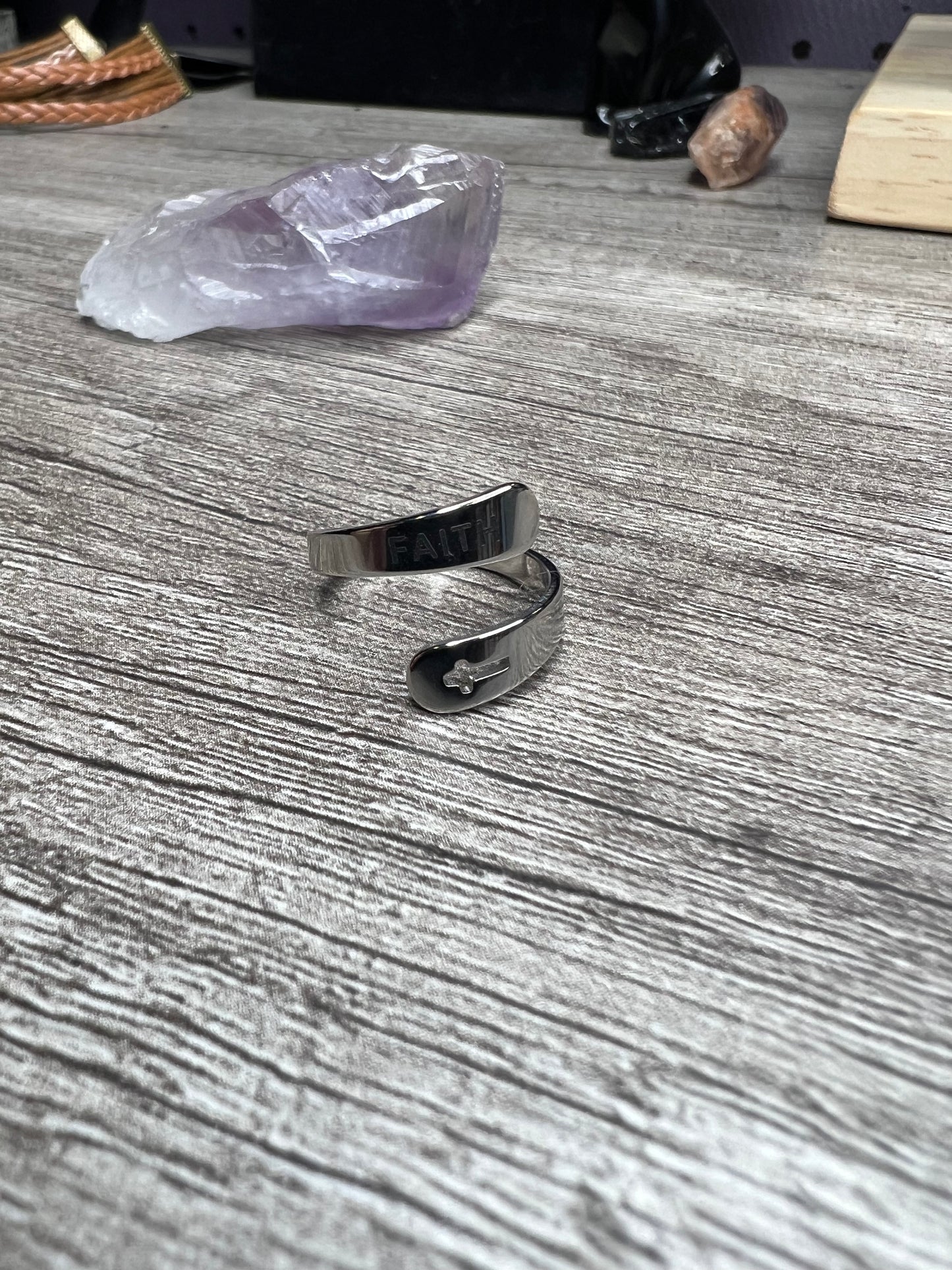 Adjustable Stainless Steel Inspirational Rings