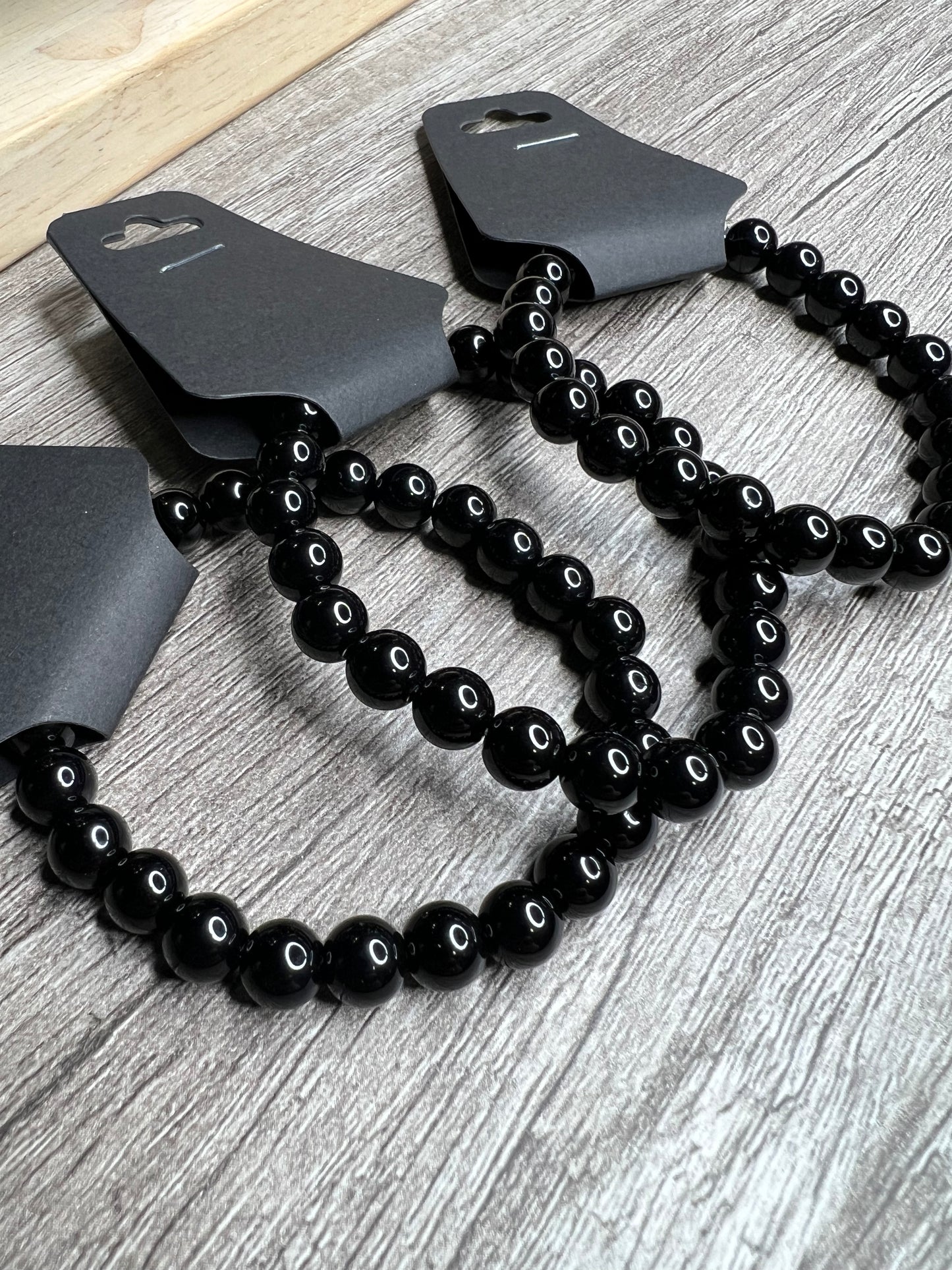 8mm Natural Onyx Gemstone Beaded Bracelet
