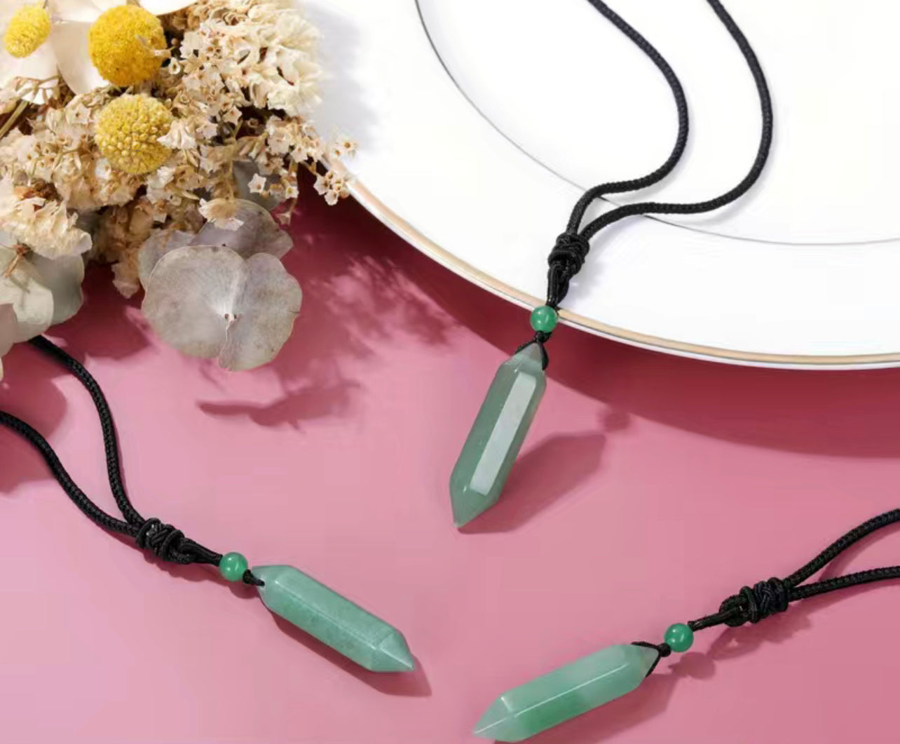Natural Green Aventurine Reiki Adjustable Necklace
