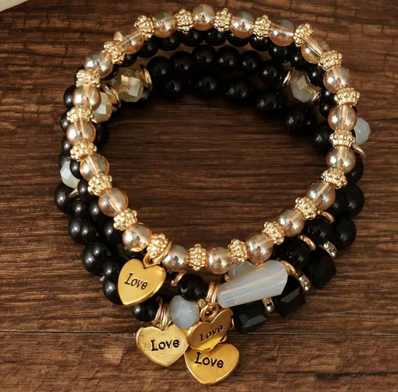 Bohemian Black Stackable Love Bracelet