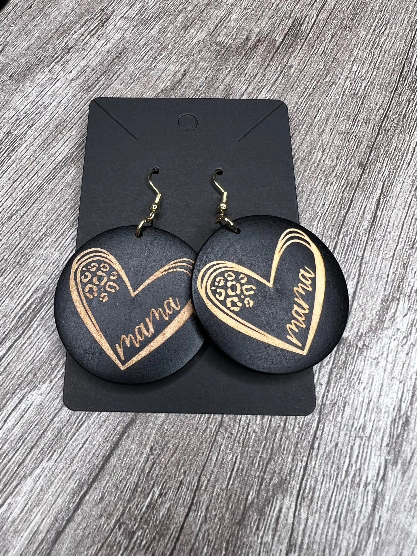 Black Mama Wood Earrings