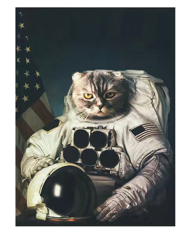 Steampunk Cat Wall Art Posters 12" x 16"