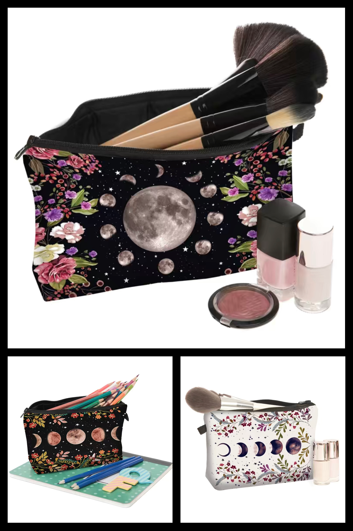 Moon phase Makeup Bags
