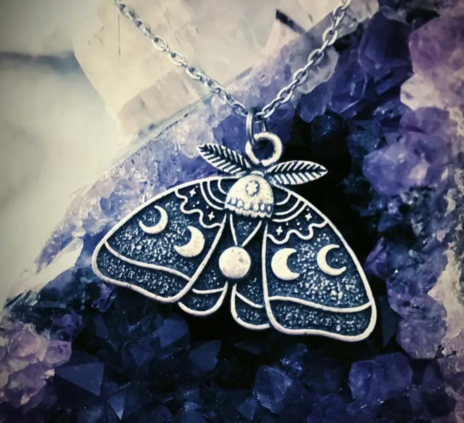 Moth Moon Phase Necklace