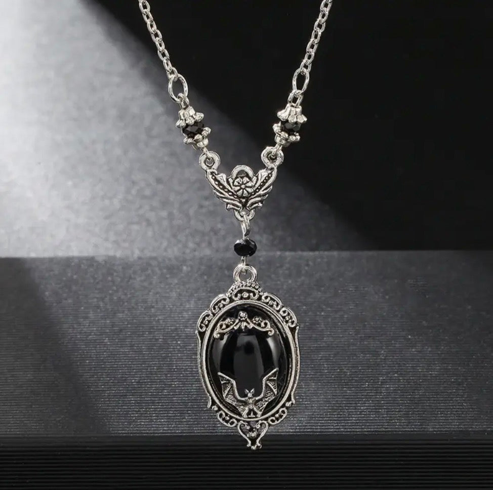 Black Gothic Bat Pendant