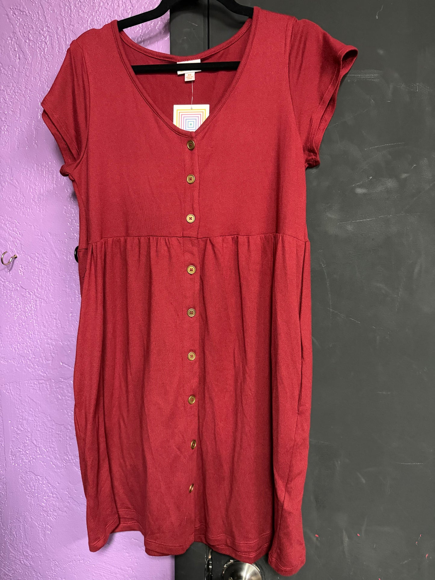 Lularoe Heidi Dress- Wine-Oversized XS
