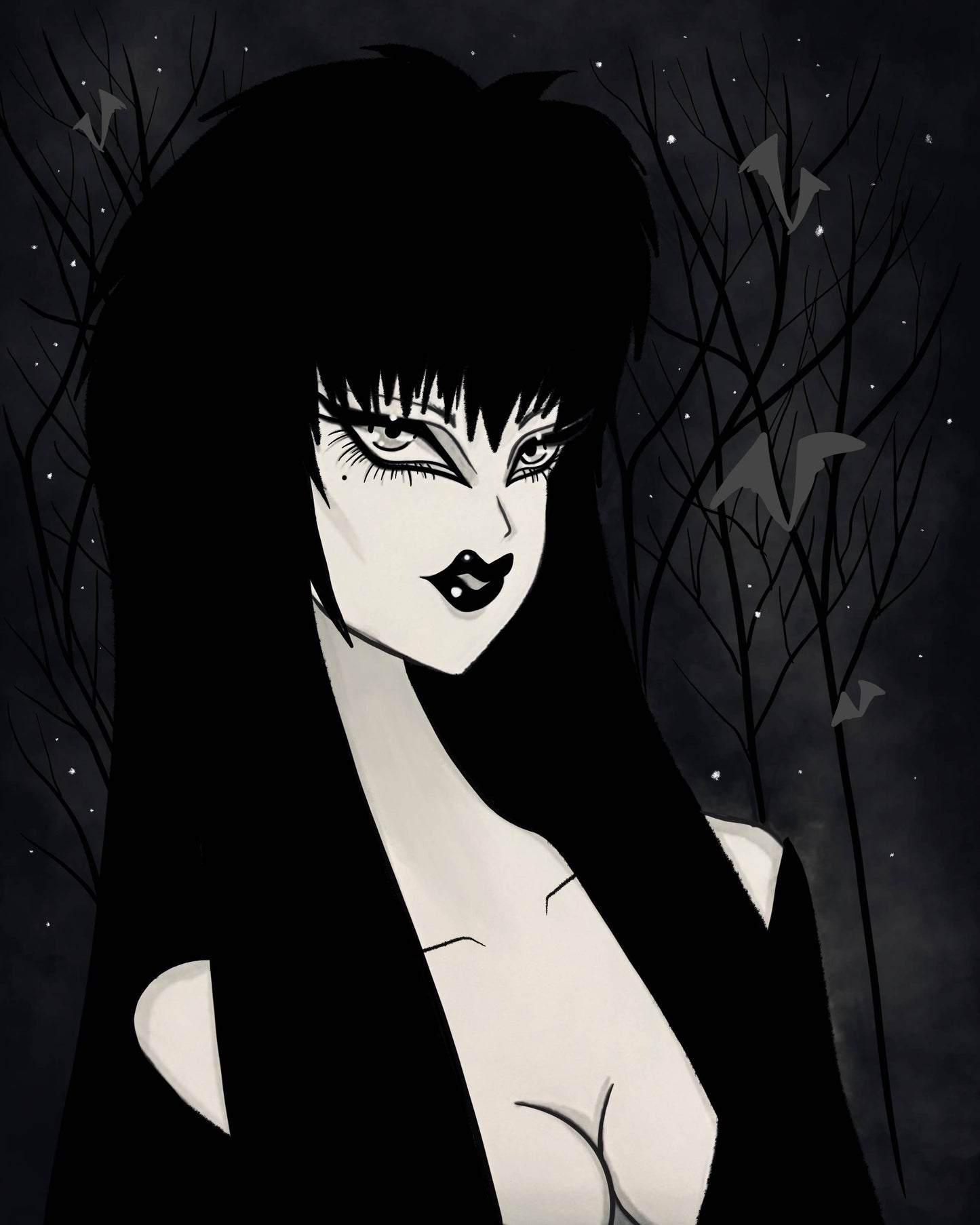 "Elvira" Gothic Halloween Classic Horror Fine Art Print