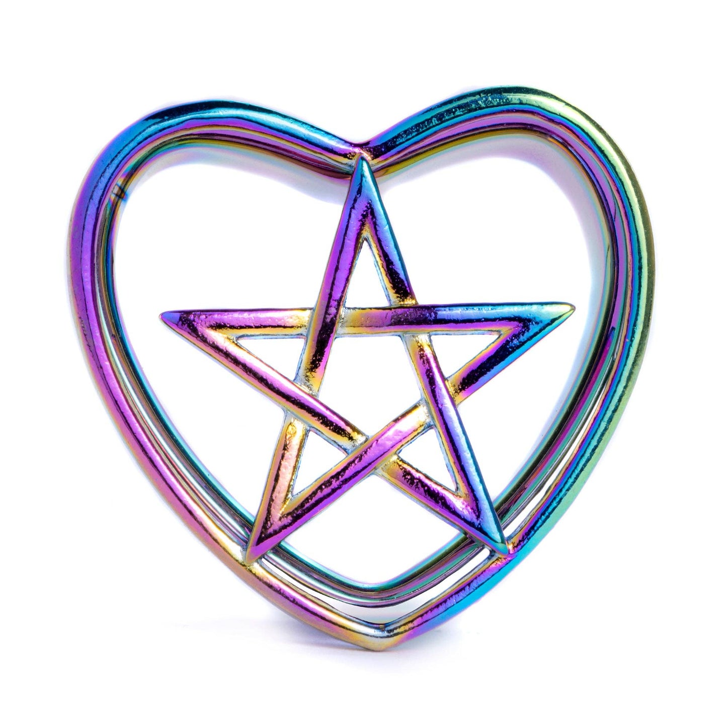 Pentagram Rainbow Heart Plug / Tunnel / Gauge