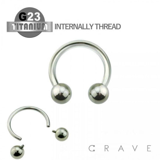 TITANIUM INTERNALLY THREADED HORSESHOE WITH BALL