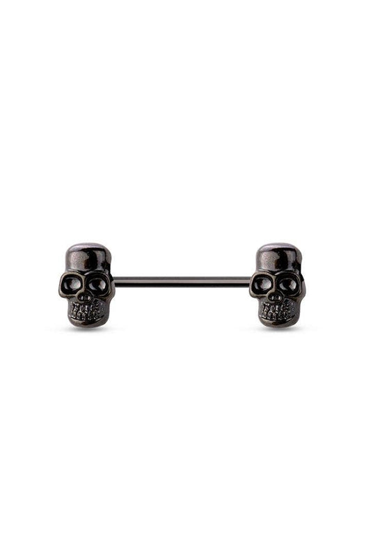 Skull Nipple Rings – 14G Surgical Steel Barbells | Pair