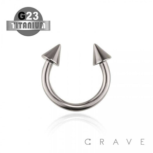 IMPLANT GRADE SOLID TITANIUM HORSESHOES WITH SPIKE