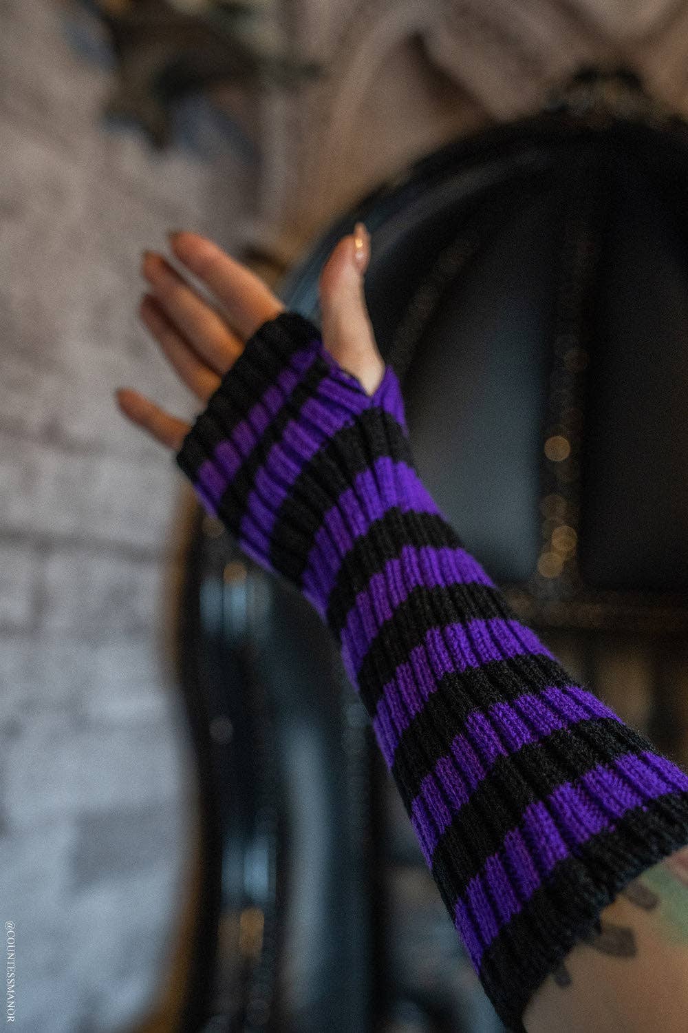 Spooky Striped Arm Warmers [Multiple Colors]