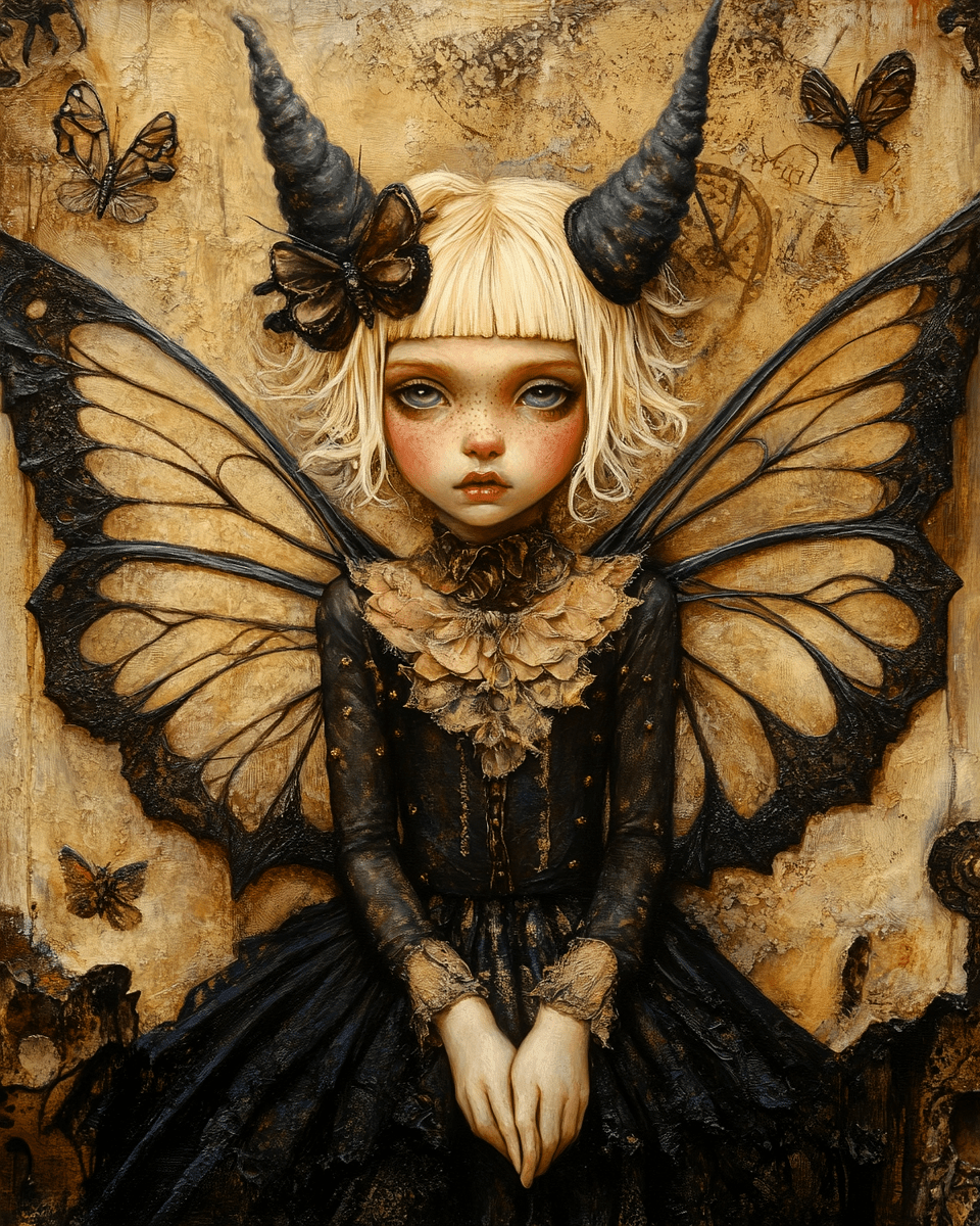 Innocent Evil Fairy - Fairies Wall Art Prints – 8″x10″ Artwork for 11″x14″ Frame