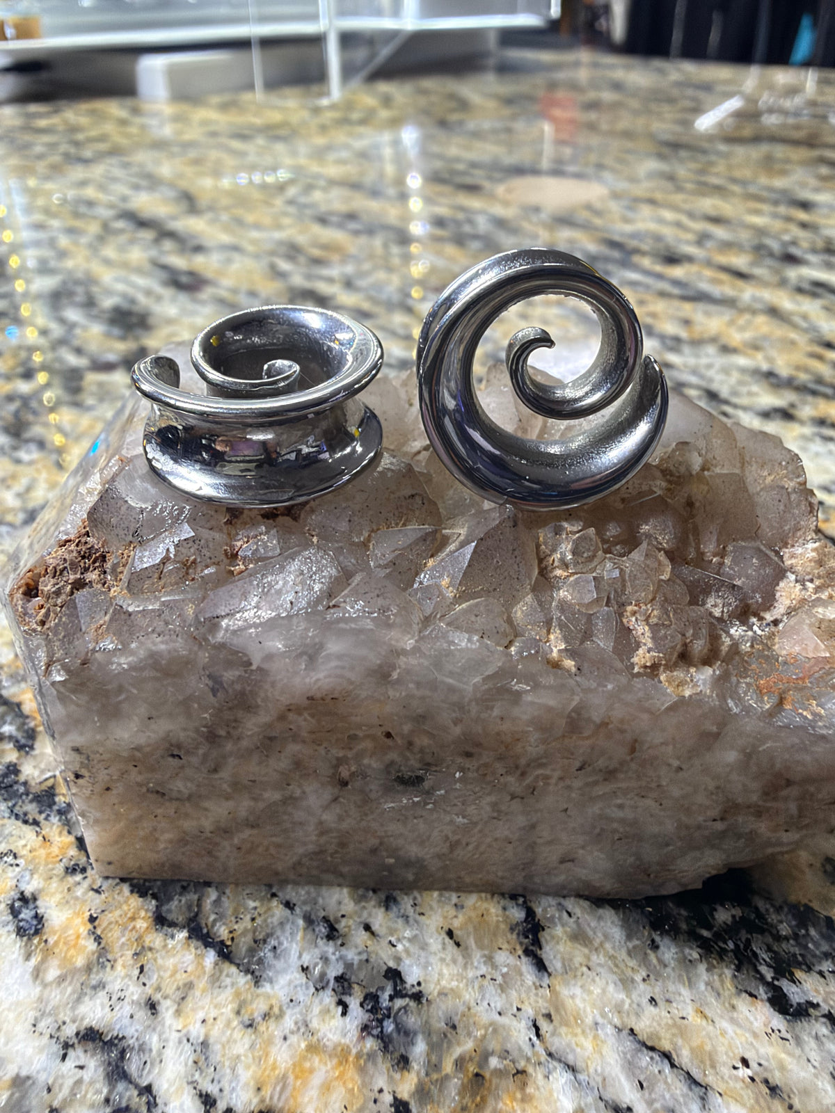 Silver Stainless Steel Spiral Ear Plugs