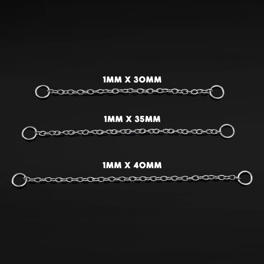 Nose Chain, Silver, Titanium, 1mm