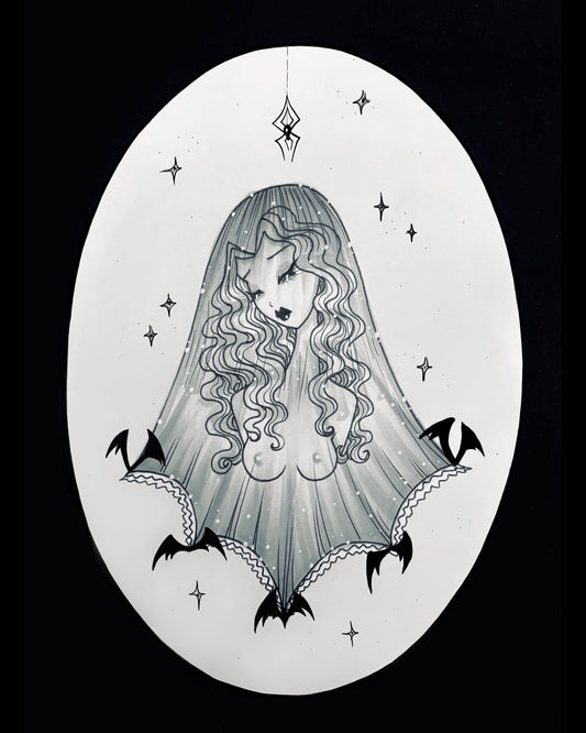 "Veil of Remembrance" Spring Gothic Mourning Fine Art Print