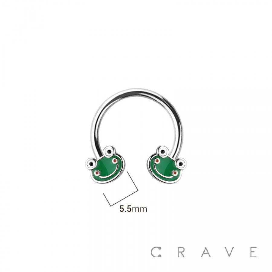 316L SURGICAL STEEL FROG SMILE HORSESHOE/SEPTUM