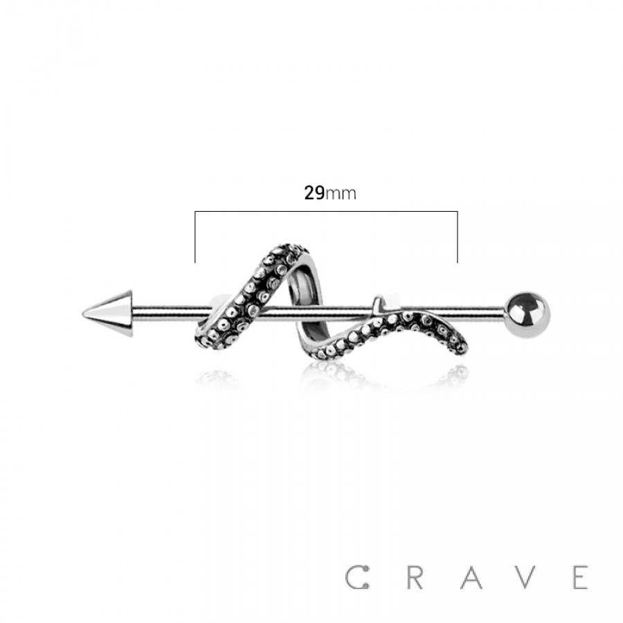 KRAKEN TENTACLE WITH SPIKE 316L SURGICAL STEEL INDUSTRIAL