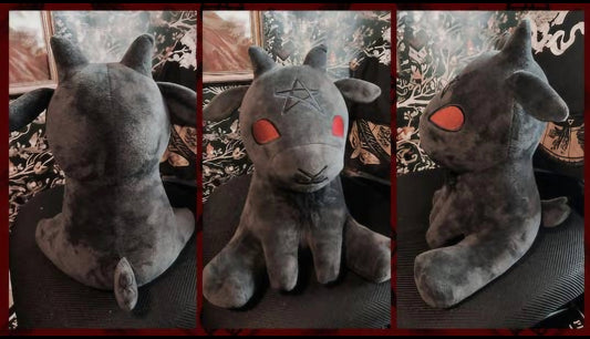 “Baphy” Witchy Baby Goat Plushie- Charcoal Black