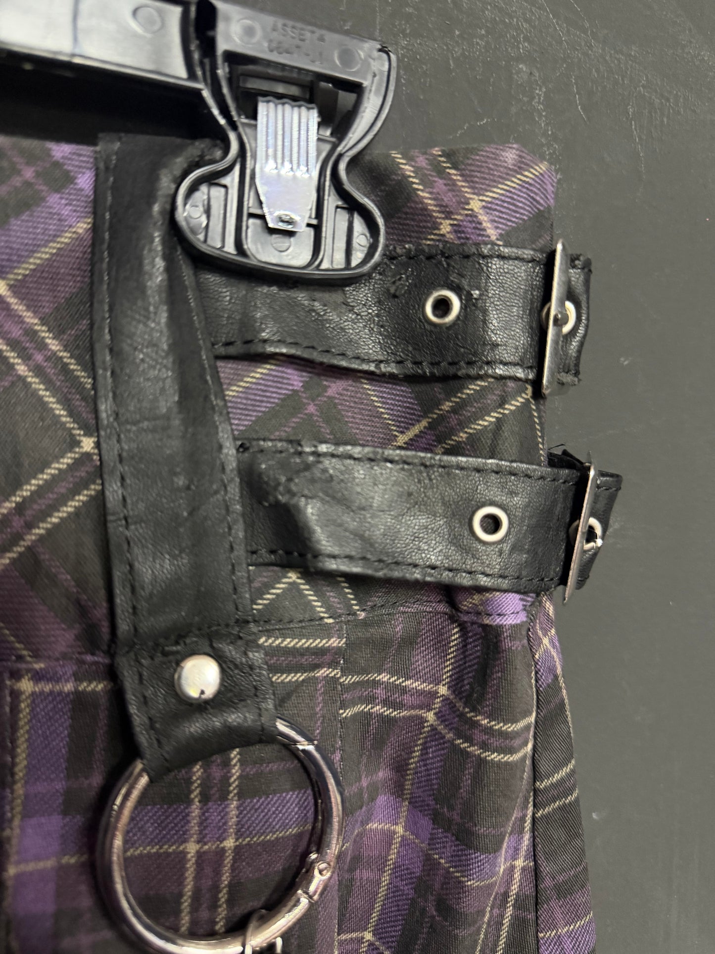 Older Killstar Purple & Black Plaid Skirt- XS