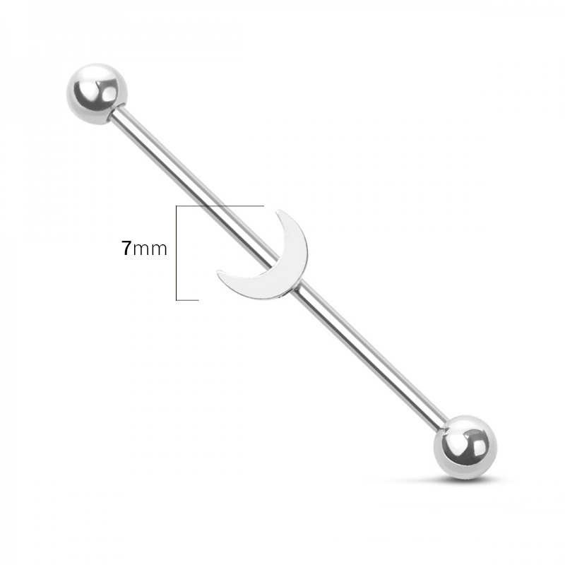 MOON 316L SURGICAL STEEL INDUSTRIAL BARBELL