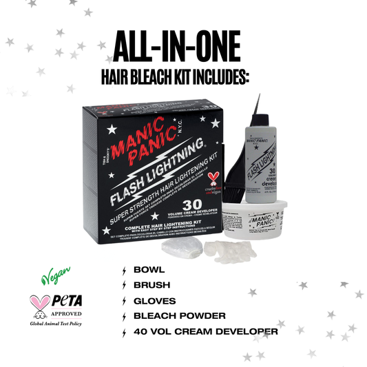 Flash Lightning®  HairBleach Kit - 30 Volume Cream Developer