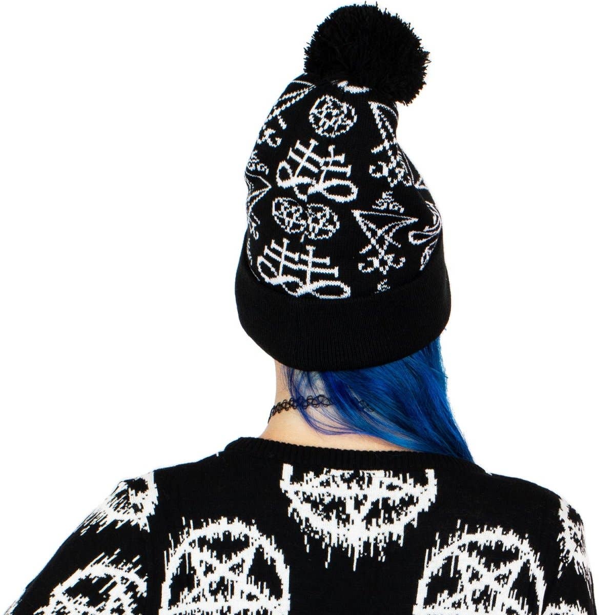 Witch Bitch Pom Pom Knit Beanie