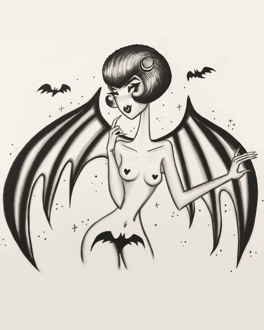 "Burlesque Bat" Halloween Fine Art Print