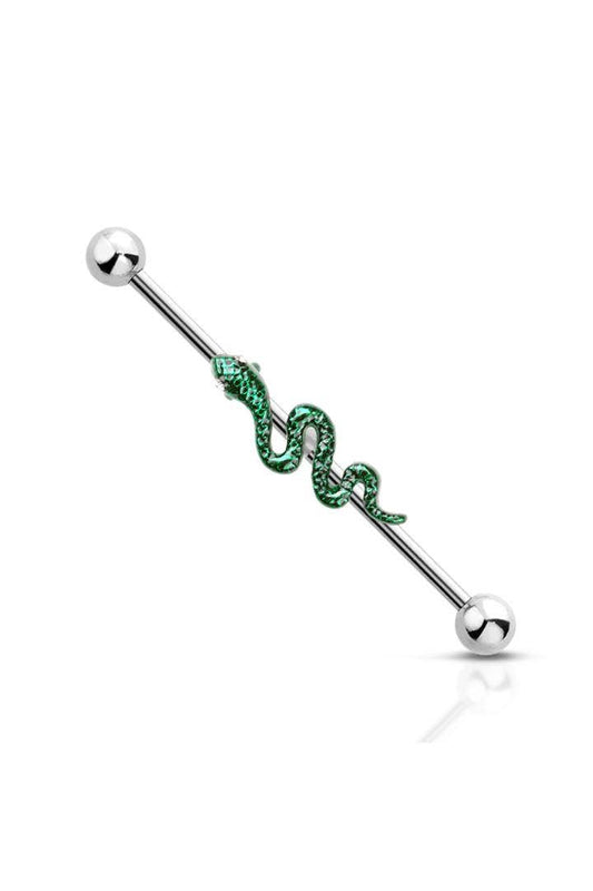 SNAKE 316L SURGICAL STEEL INDUSTRIAL BARBELL