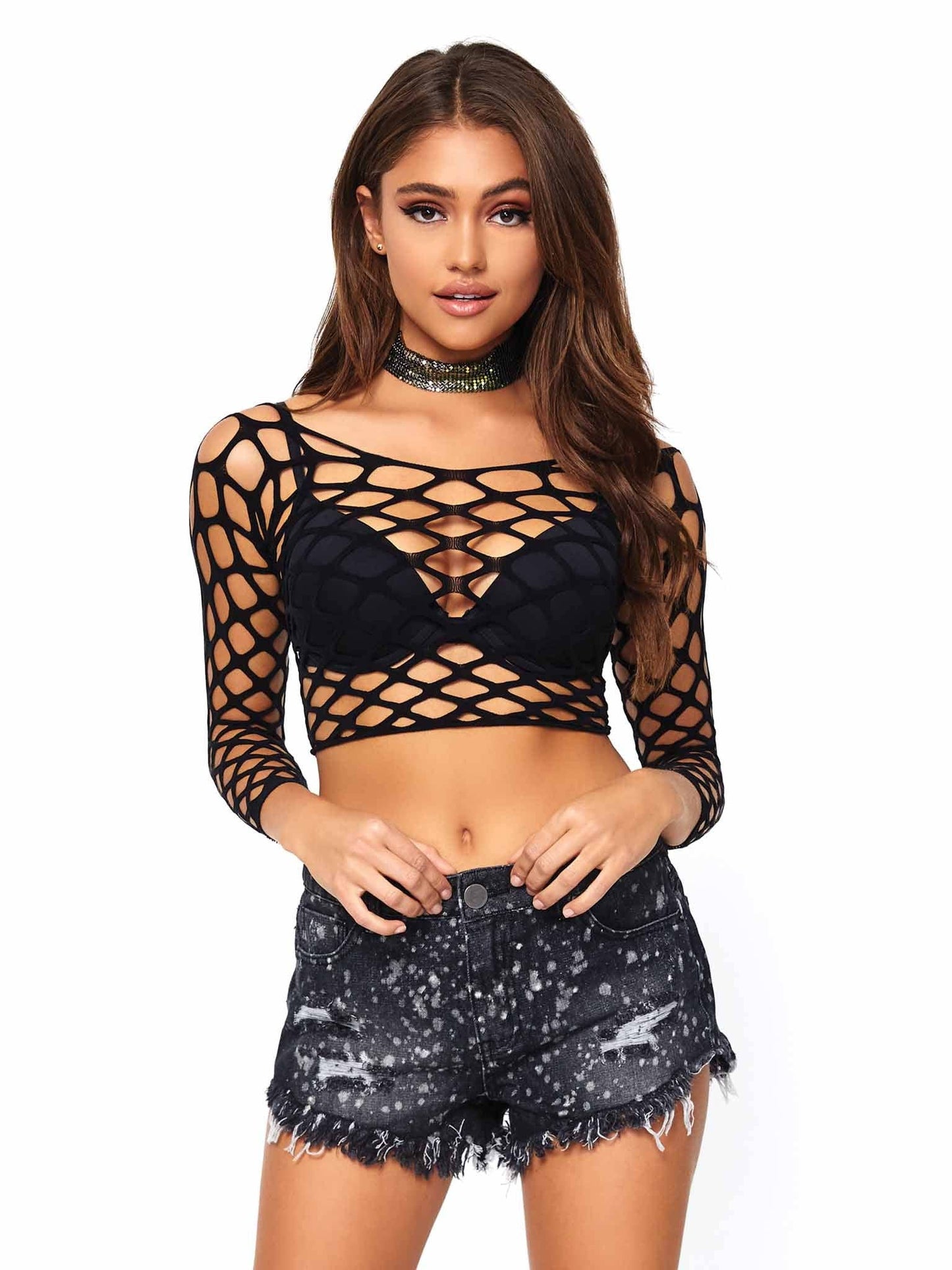 Gimme More Net Crop Top